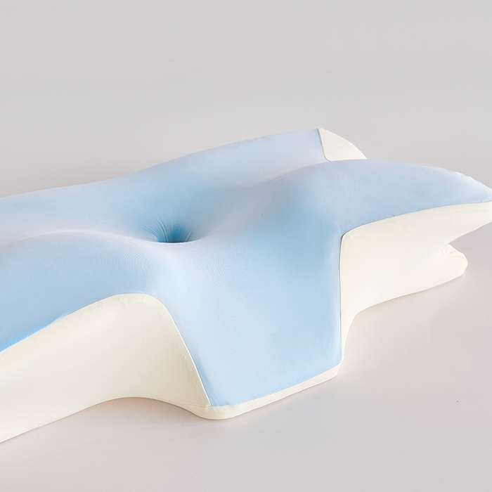 91家纺网 家纺一手货源 找家纺 纳斯顿家纺 2026新款夏季款小牛角枕头枕芯 蓝色