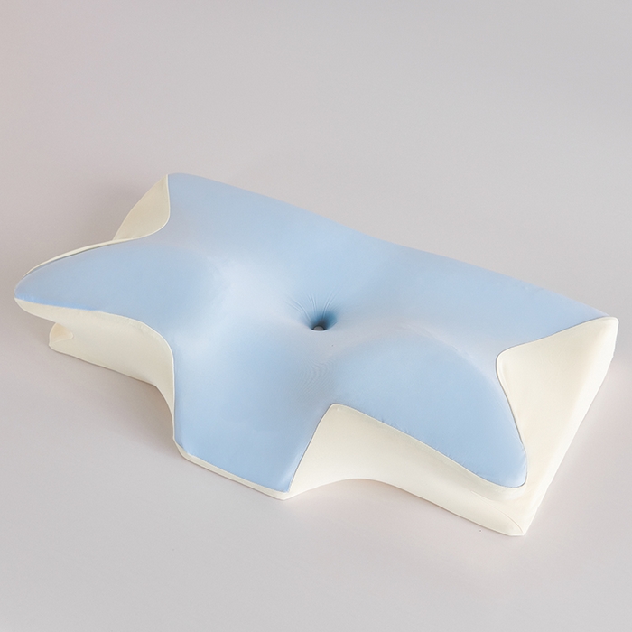 91家纺网 家纺一手货源 找家纺 纳斯顿家纺 2026新款夏季款小牛角枕头枕芯 蓝色