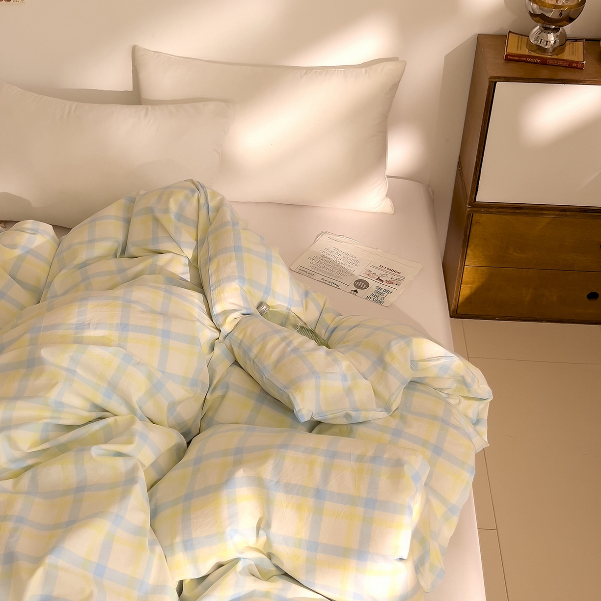 91家纺网 家纺一手货源 找家纺 DoDo 兜兜 2026新款全棉纯棉A类条格水洗棉单被套被套单件-可定做尺寸 禾里-黄蓝