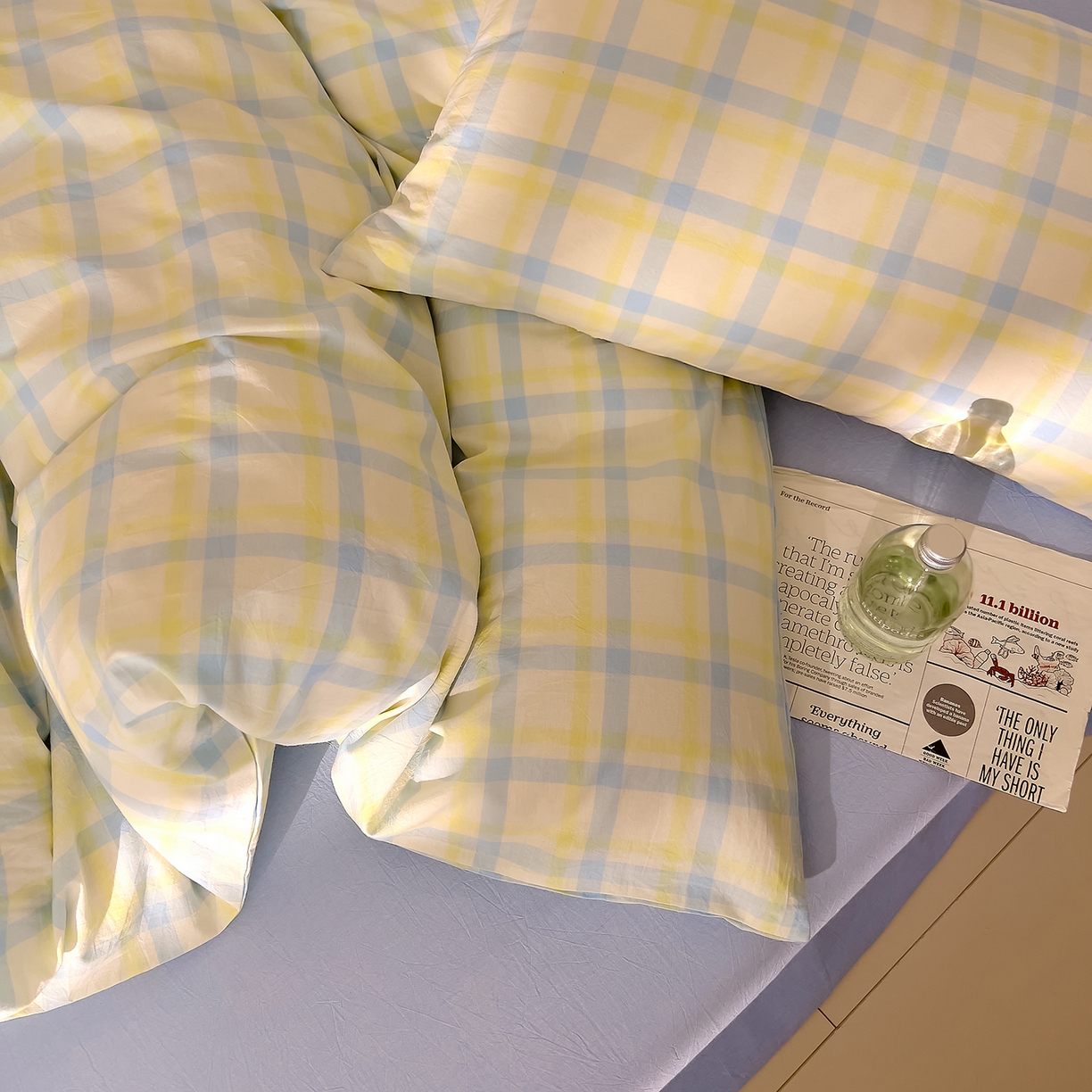 91家纺网 家纺一手货源 找家纺 DoDo 兜兜 2026新款全棉纯棉A类条格水洗棉单被套被套单件-可定做尺寸 禾里-黄蓝