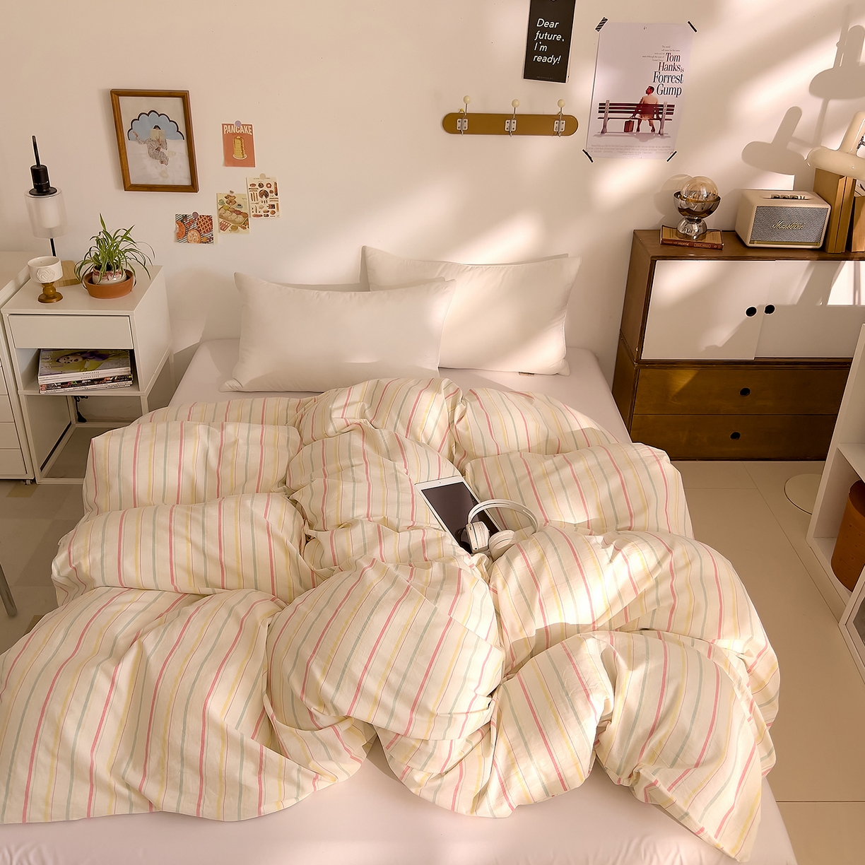 91家纺网 家纺一手货源 找家纺 DoDo 兜兜 2026新款全棉纯棉A类条格水洗棉单被套被套单件-可定做尺寸 且乐-粉