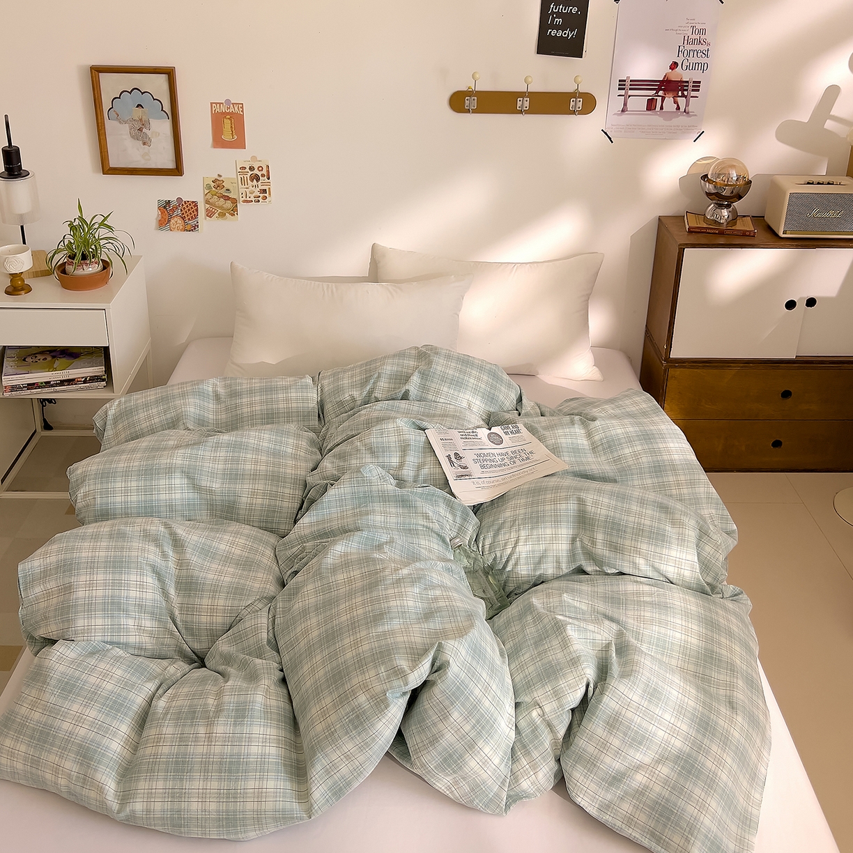 91家纺网 家纺一手货源 找家纺 DoDo 兜兜 2026新款全棉纯棉A类条格水洗棉单被套被套单件-可定做尺寸 可可奈-天青