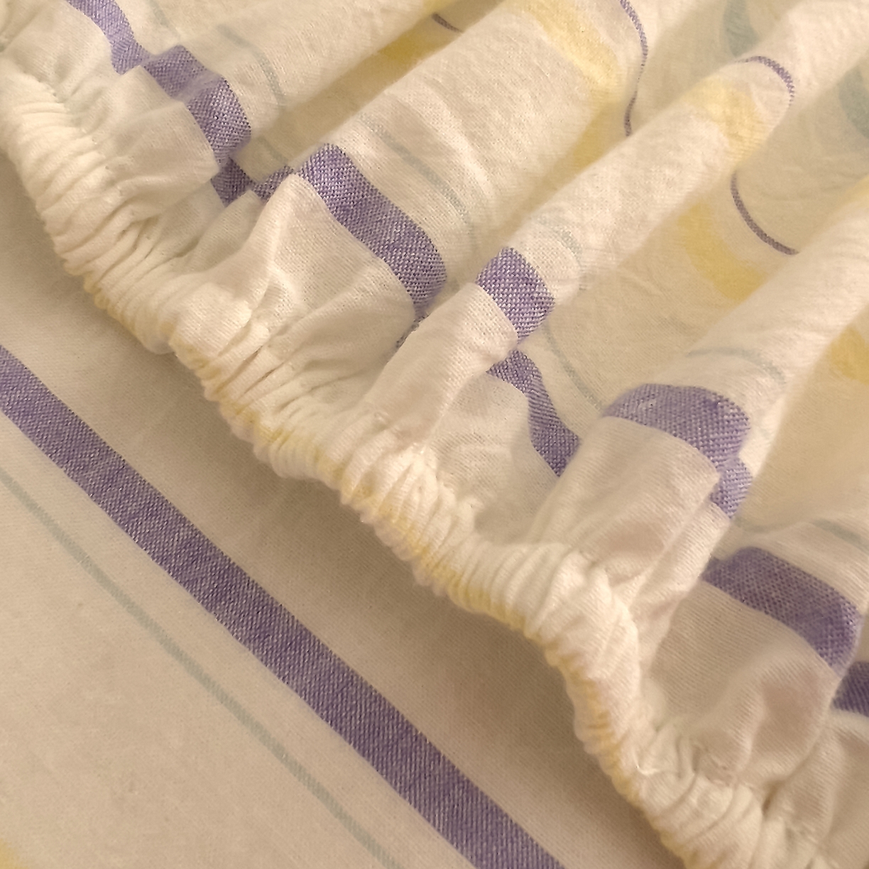 91家纺网 家纺一手货源 找家纺 DoDo 兜兜 2026新款全棉纯棉A类条格水洗棉单床笠床笠单件-可定做尺寸 且乐-紫