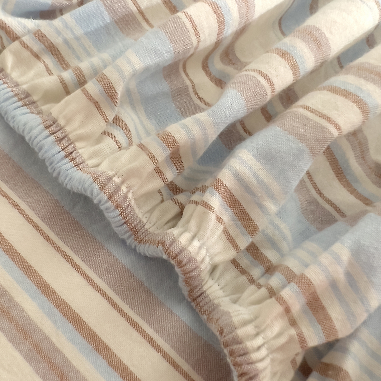 91家纺网 家纺一手货源 找家纺 DoDo 兜兜 2026新款全棉纯棉A类条格水洗棉单床笠床笠单件-可定做尺寸 左岸-蓝