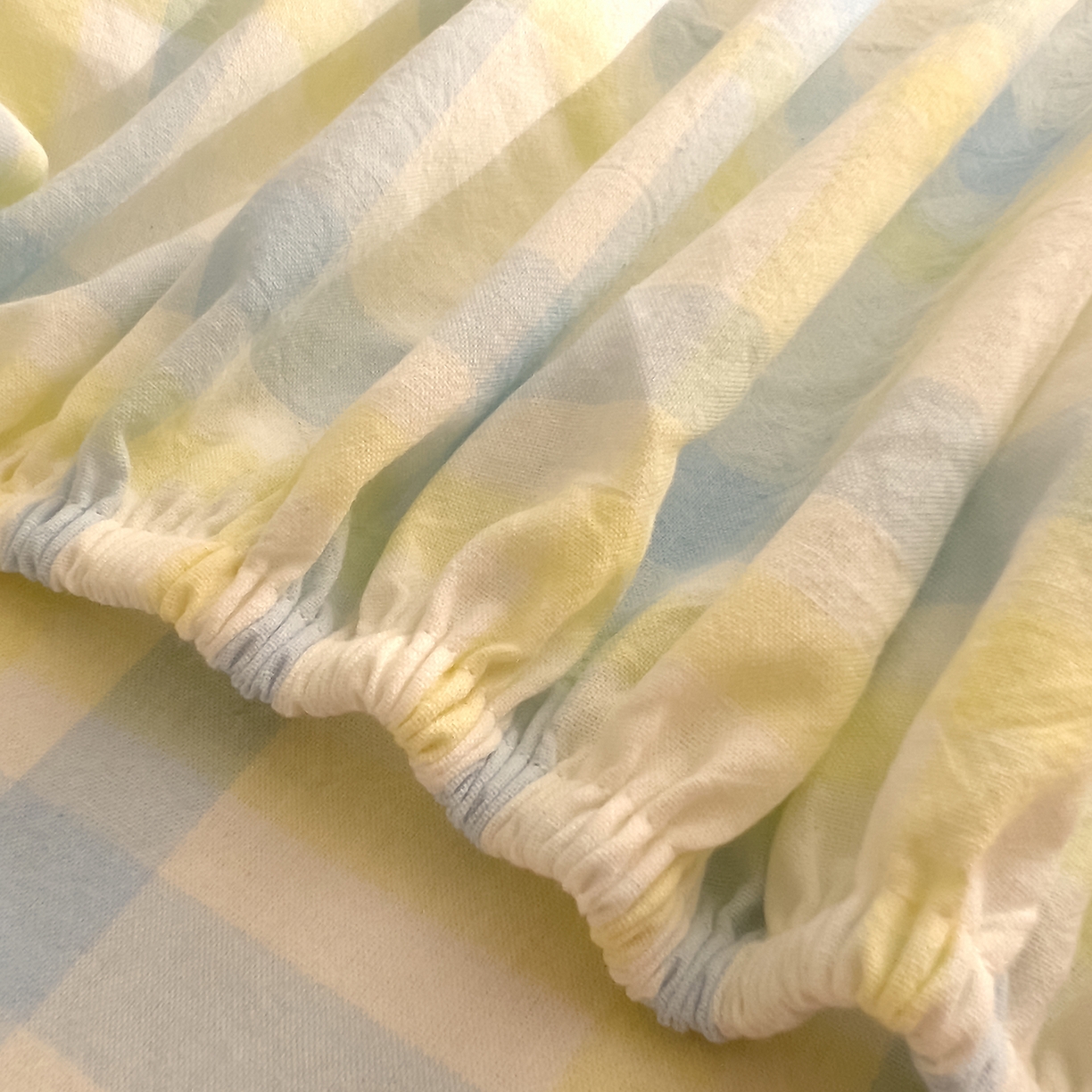 91家纺网 家纺一手货源 找家纺 DoDo 兜兜 2026新款全棉纯棉A类条格水洗棉单床笠床笠单件-可定做尺寸 禾里-黄蓝