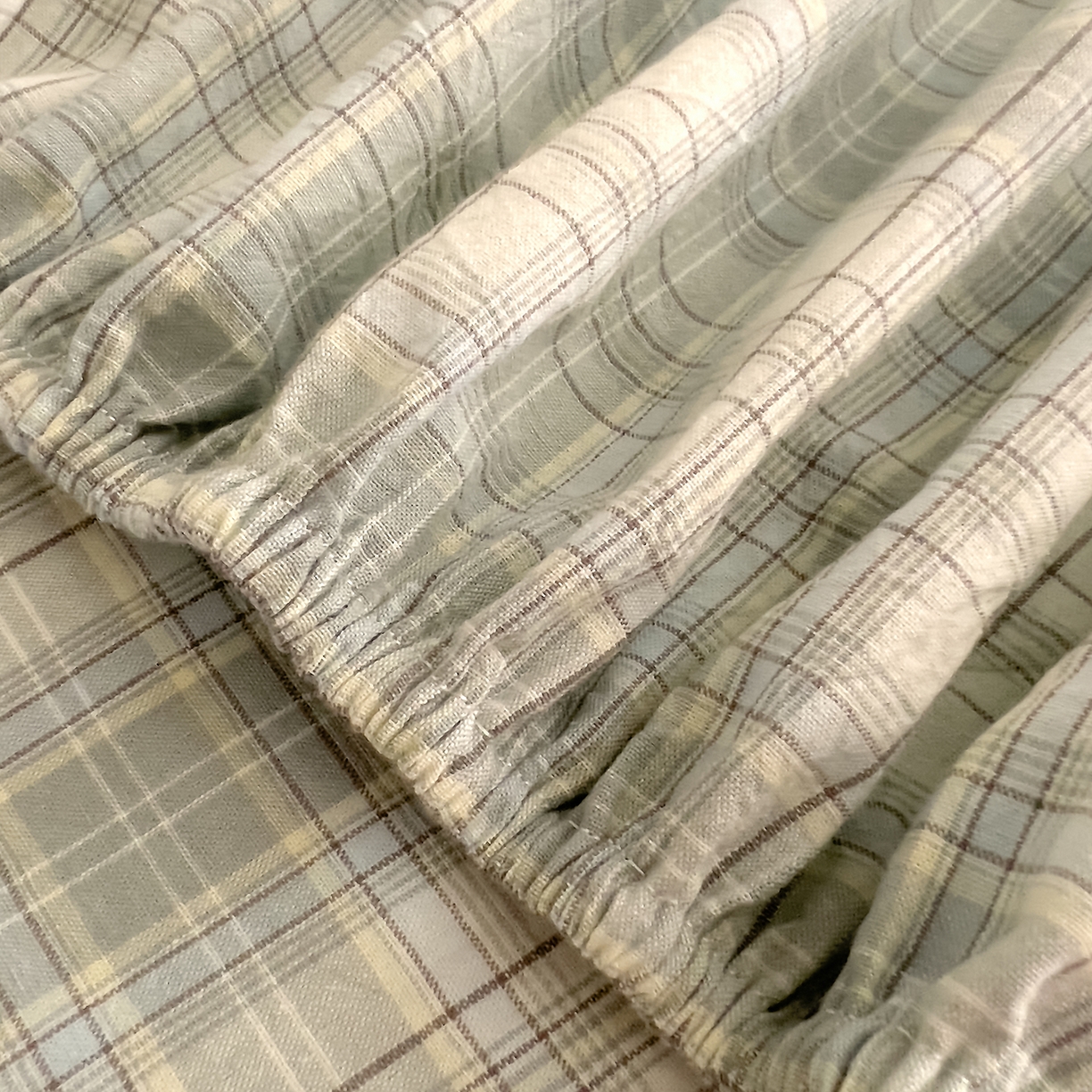 91家纺网 家纺一手货源 找家纺 DoDo 兜兜 2026新款全棉纯棉A类条格水洗棉单床笠床笠单件-可定做尺寸 可可奈-天青