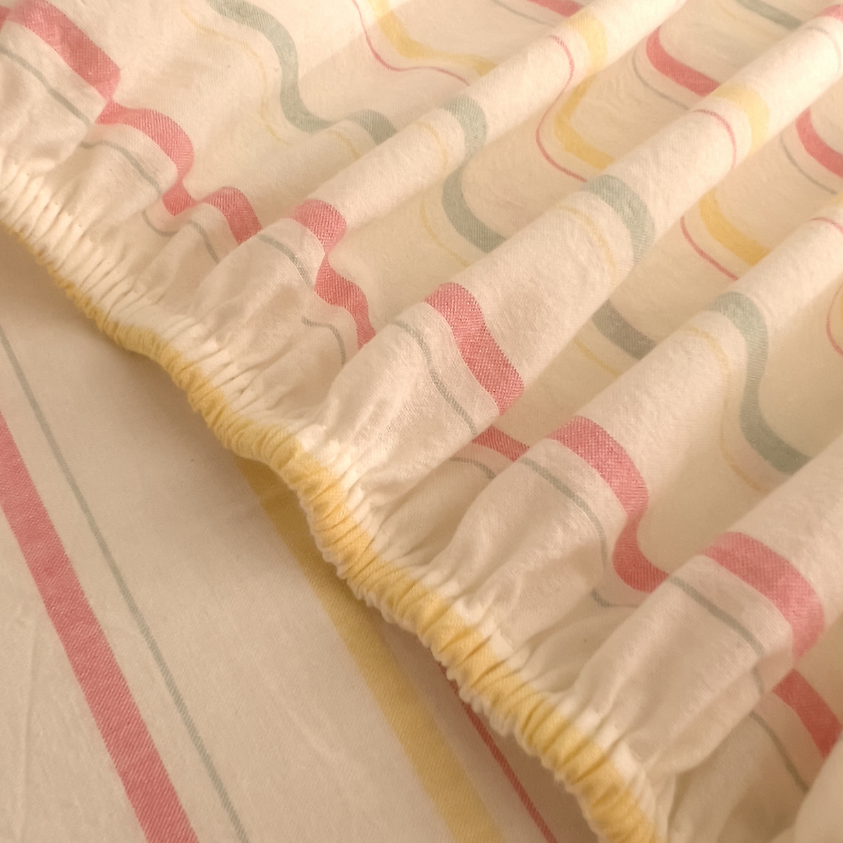 91家纺网 家纺一手货源 找家纺 DoDo 兜兜 2026新款全棉纯棉A类条格水洗棉单床笠床笠单件-可定做尺寸 且乐-粉