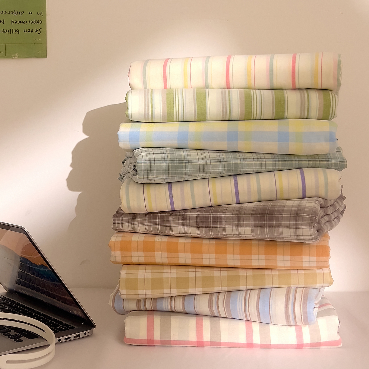 91家纺网 家纺一手货源 找家纺 （总）DoDo 兜兜 2026新款全棉纯棉A类条格水洗棉单床单床单单件-可定做尺寸