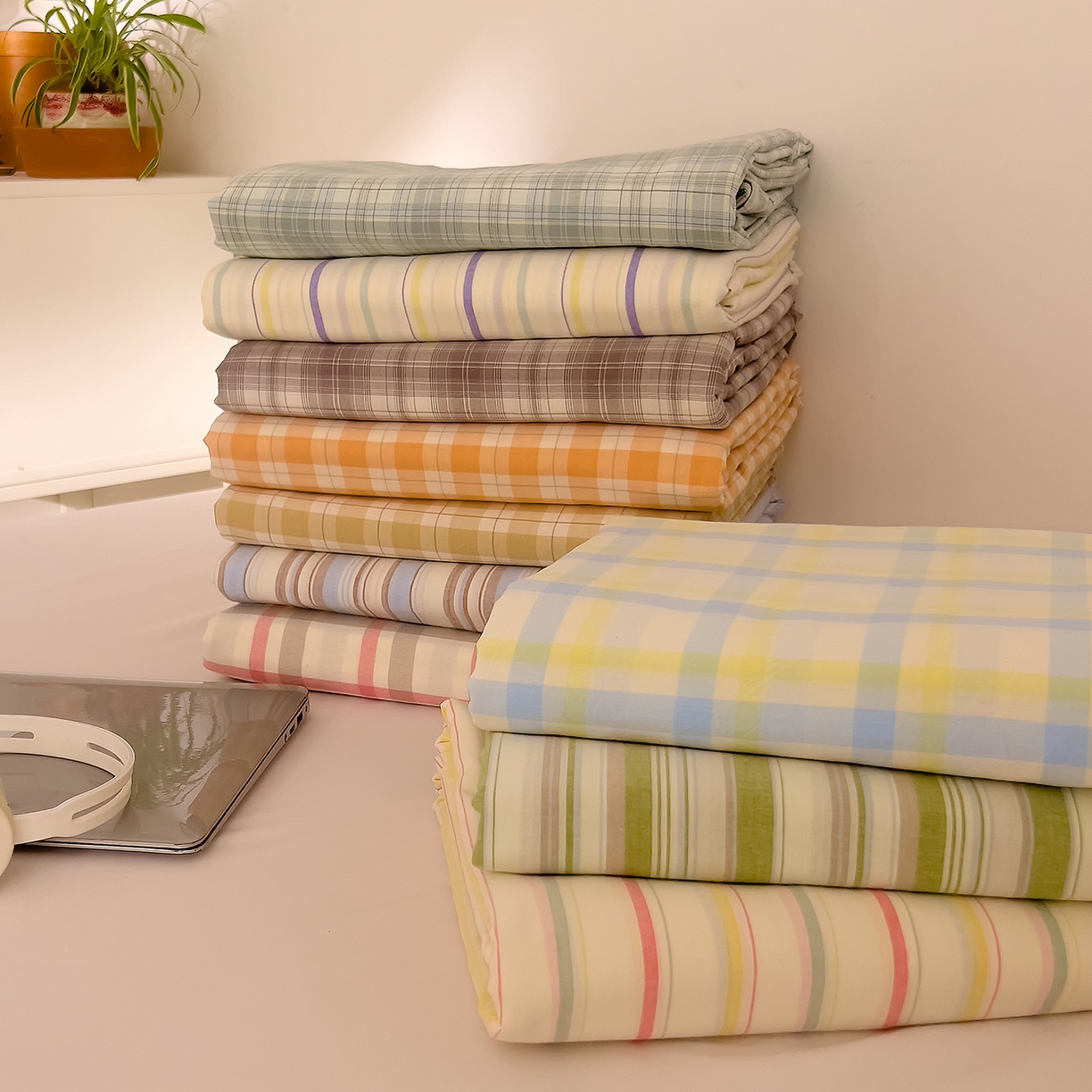 91家纺网 家纺一手货源 找家纺 （总）DoDo 兜兜 2026新款全棉纯棉A类条格水洗棉单床单床单单件-可定做尺寸