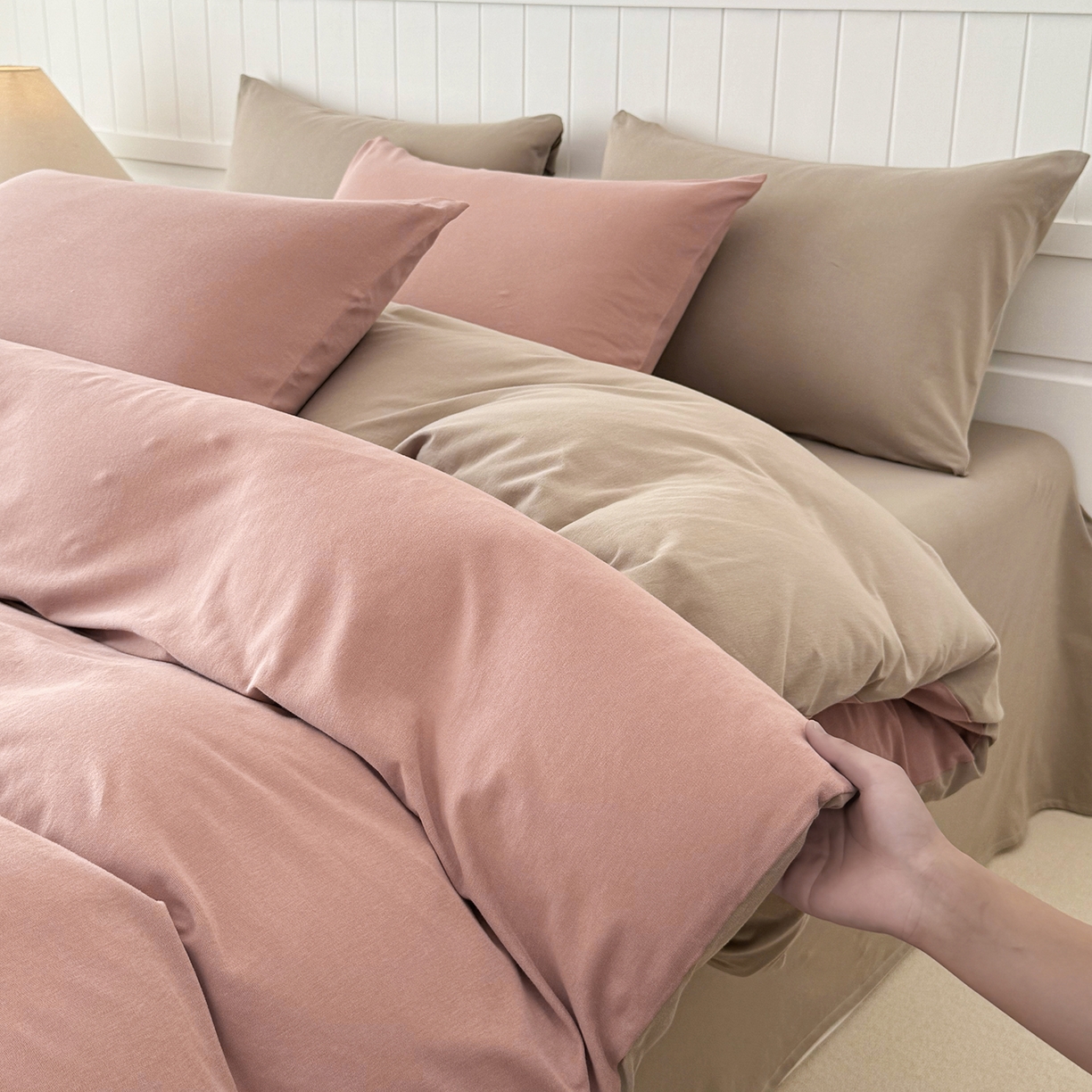 91家纺网 家纺一手货源 找家纺 （总）锦罗绣 2026年全棉纯棉针织棉螺旋纱四件套 单被套定制任意尺寸