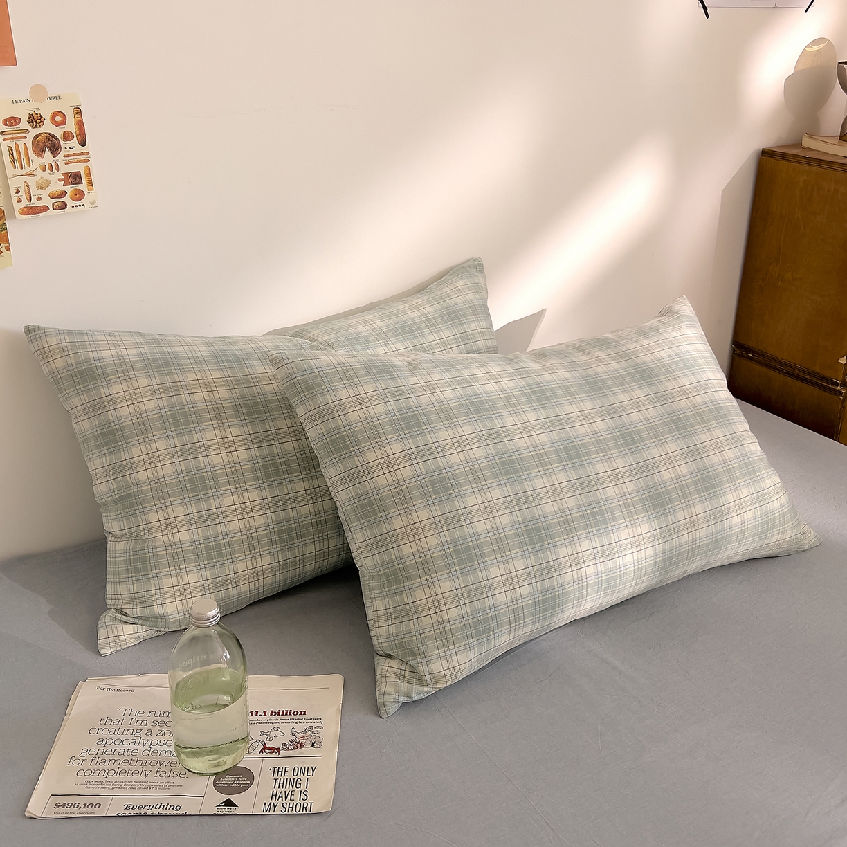 91家纺网 家纺一手货源 找家纺 DoDo 兜兜 2026新款全棉纯棉A类条格水洗棉单床单床单单件-可定做尺寸 可可奈-天青