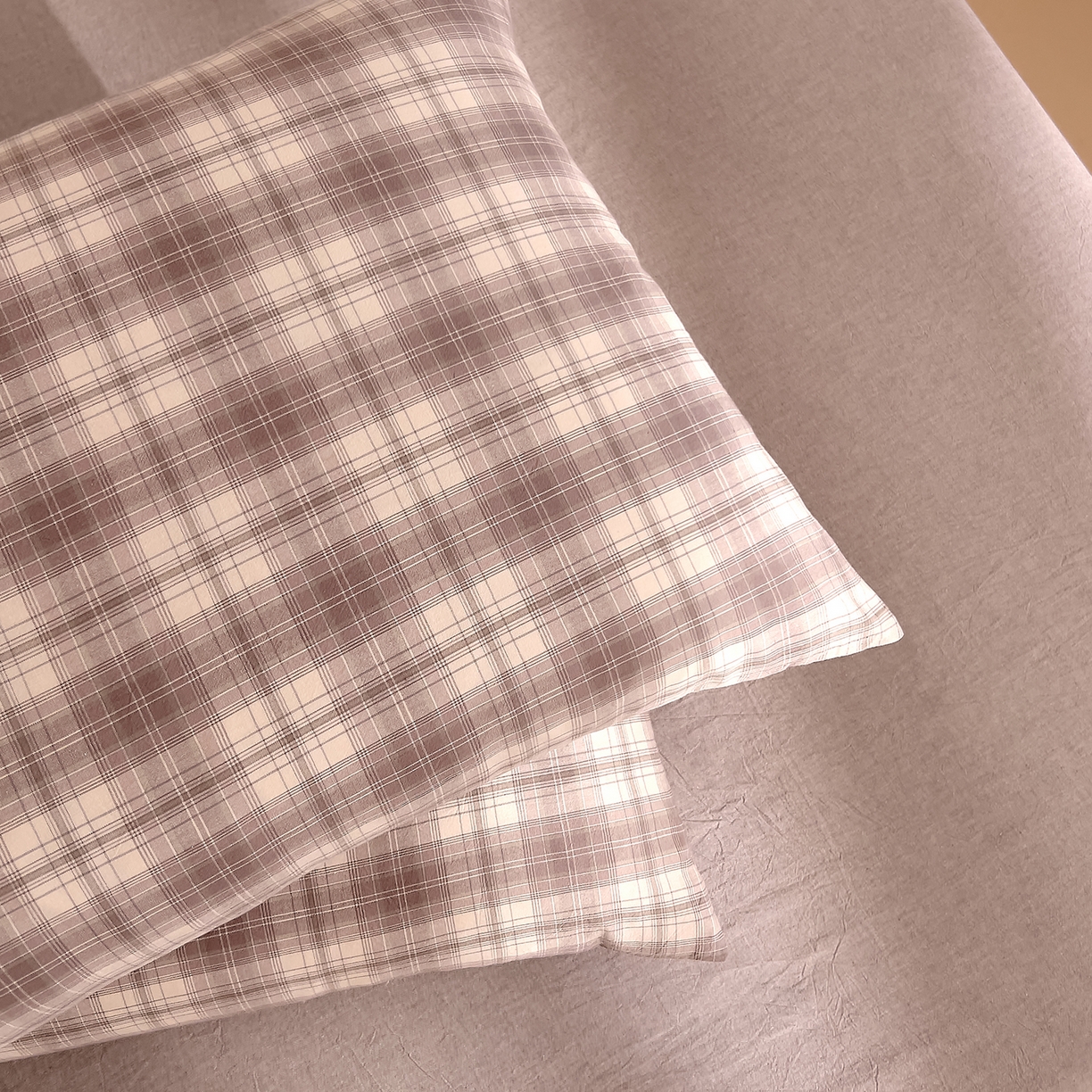 91家纺网 家纺一手货源 找家纺 DoDo 兜兜 2026新款全棉纯棉A类条格水洗棉单床单床单单件-可定做尺寸 可可奈-烟灰