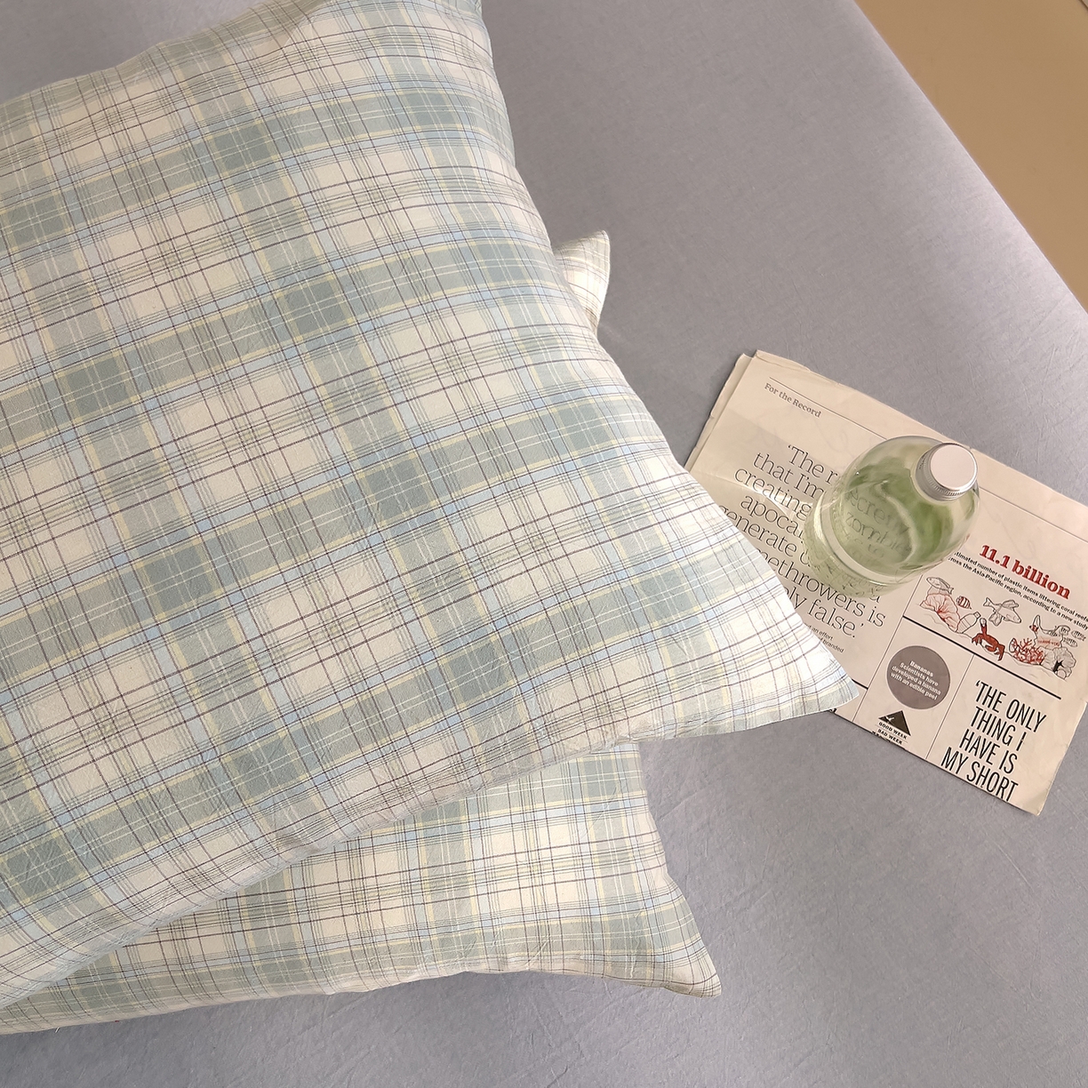 91家纺网 家纺一手货源 找家纺 DoDo 兜兜 2026新款全棉纯棉A类条格水洗棉单床单床单单件-可定做尺寸 可可奈-天青