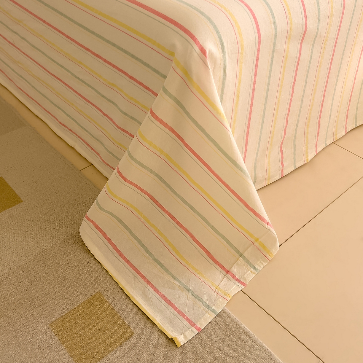 91家纺网 家纺一手货源 找家纺 DoDo 兜兜 2026新款全棉纯棉A类条格水洗棉单床单床单单件-可定做尺寸 且乐-粉