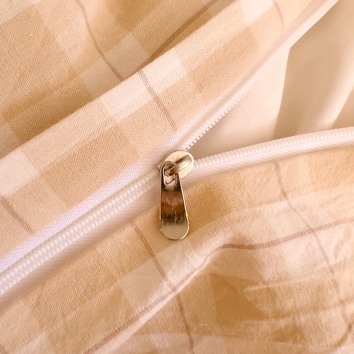 91家纺网 家纺一手货源 找家纺 DoDo 兜兜 2026新款全棉纯棉A类条格水洗棉单枕套枕套单件-可定做尺寸 半棠-卡其