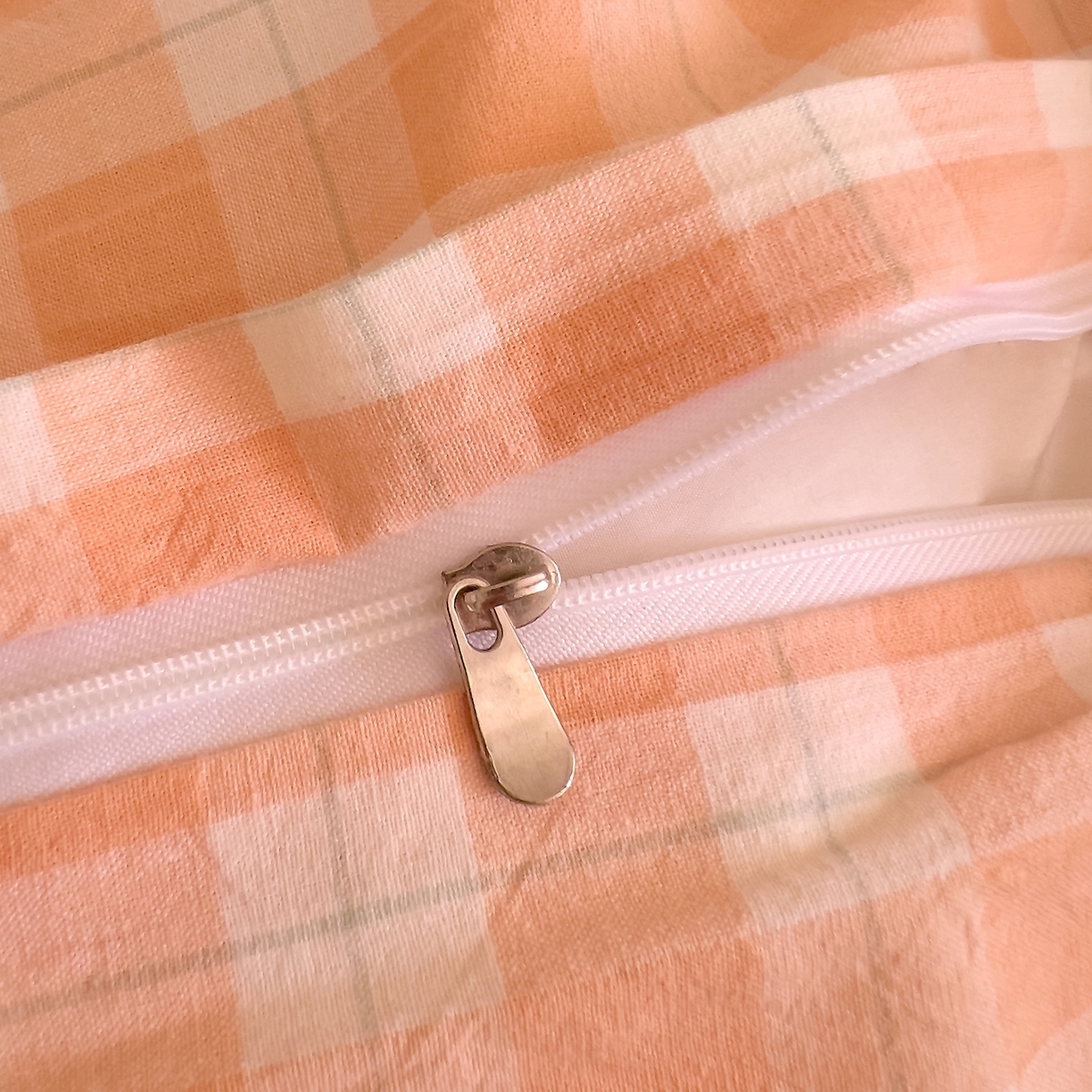 91家纺网 家纺一手货源 找家纺 DoDo 兜兜 2026新款全棉纯棉A类条格水洗棉单枕套枕套单件-可定做尺寸 半棠-桔