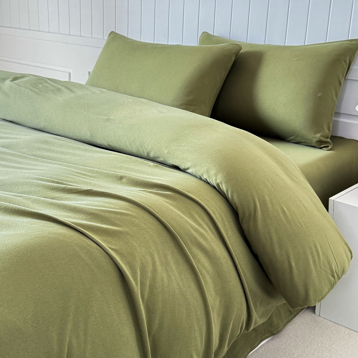 91家纺网 家纺一手货源 找家纺 锦罗绣 2026年全棉纯棉针织棉螺旋纱四件套 单被套定制任意尺寸 针织棉-薄荷绿