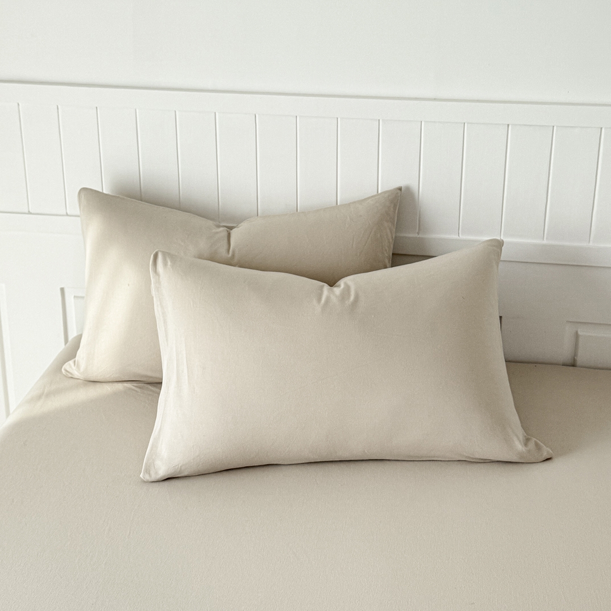 91家纺网 家纺一手货源 找家纺 锦罗绣 2026年全棉纯棉针织棉螺旋纱四件套 单被套定制任意尺寸 针织棉-米白