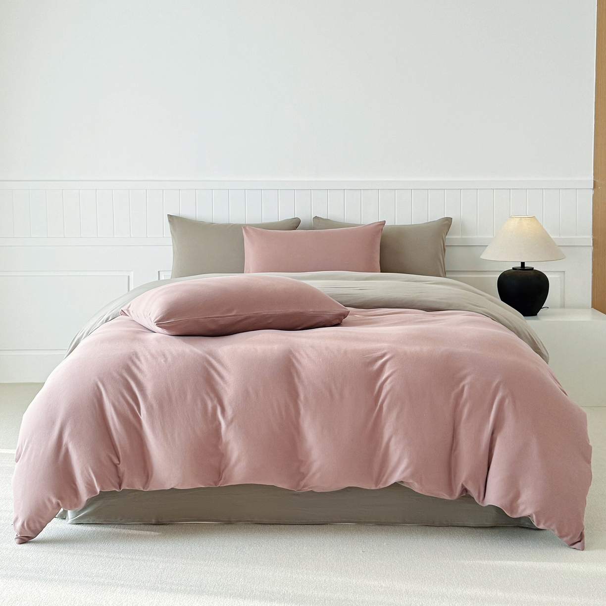 91家纺网 家纺一手货源 找家纺 锦罗绣 2026年全棉纯棉针织棉螺旋纱单被套定制任意尺寸 针织棉-豆沙灰