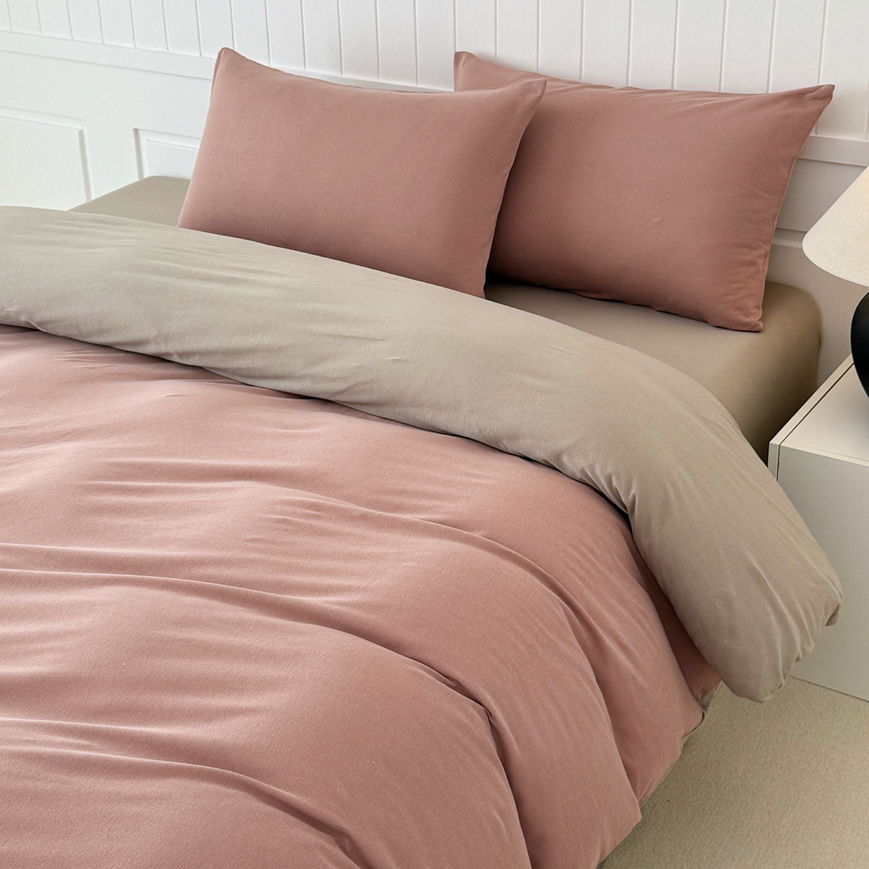 91家纺网 家纺一手货源 找家纺 锦罗绣 2026年全棉纯棉针织棉螺旋纱单被套定制任意尺寸 针织棉-豆沙灰