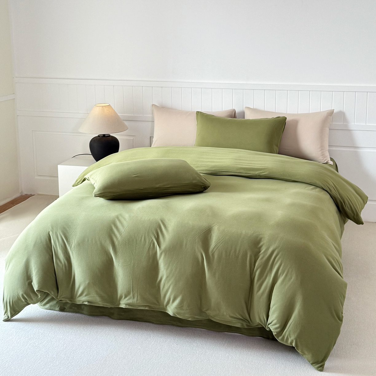 91家纺网 家纺一手货源 找家纺 锦罗绣 2026年全棉纯棉针织棉螺旋纱单被套定制任意尺寸 针织棉-薄荷绿