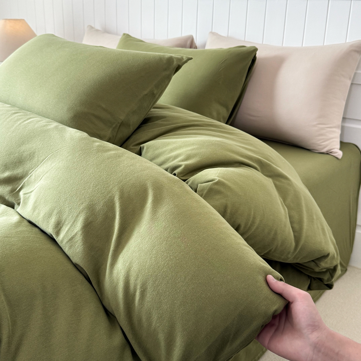 91家纺网 家纺一手货源 找家纺 锦罗绣 2026年全棉纯棉针织棉螺旋纱单被套定制任意尺寸 针织棉-薄荷绿