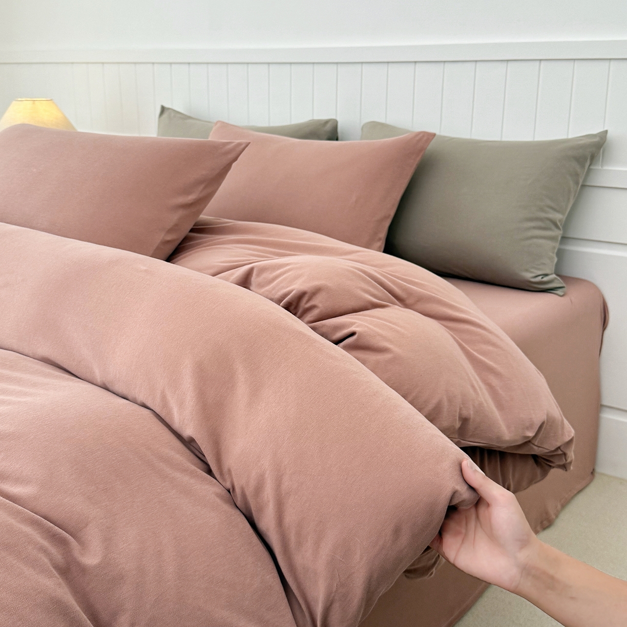 91家纺网 家纺一手货源 找家纺 锦罗绣 2026年全棉纯棉针织棉螺旋纱单被套定制任意尺寸 针织棉-豆沙