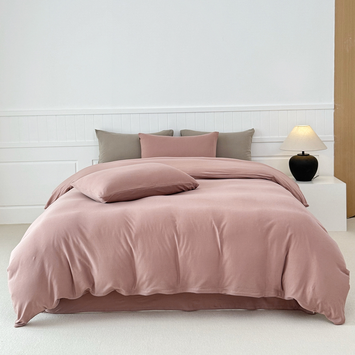 91家纺网 家纺一手货源 找家纺 锦罗绣 2026年全棉纯棉针织棉螺旋纱单被套定制任意尺寸 针织棉-豆沙