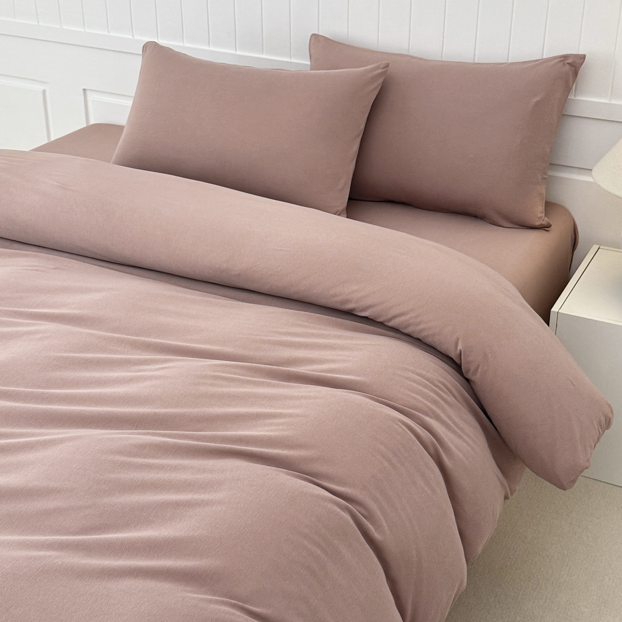 91家纺网 家纺一手货源 找家纺 锦罗绣 2026年全棉纯棉针织棉螺旋纱单被套定制任意尺寸 针织棉-豆沙