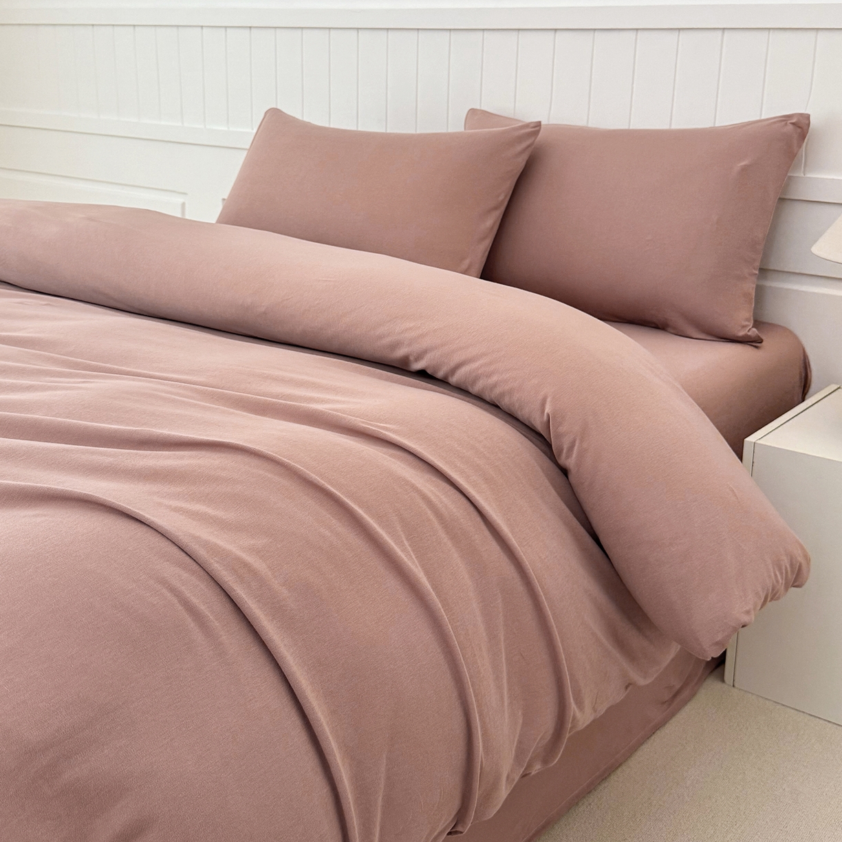 91家纺网 家纺一手货源 找家纺 锦罗绣 2026年全棉纯棉针织棉螺旋纱单被套定制任意尺寸 针织棉-豆沙