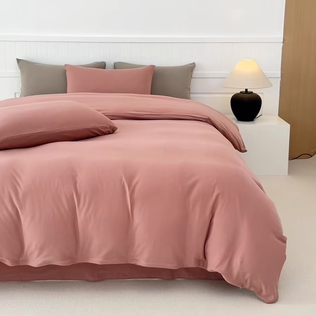 91家纺网 家纺一手货源 找家纺 锦罗绣 2026年全棉纯棉针织棉螺旋纱单被套定制任意尺寸 针织棉-豆沙