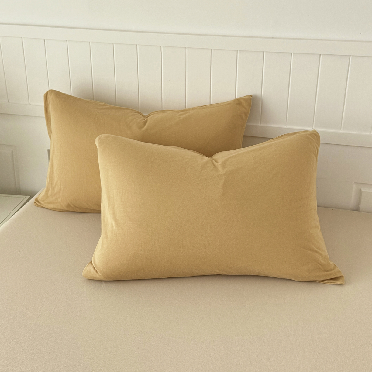 91家纺网 家纺一手货源 找家纺 锦罗绣 2026年全棉纯棉针织棉螺旋纱单被套定制任意尺寸 针织棉-暖黄白