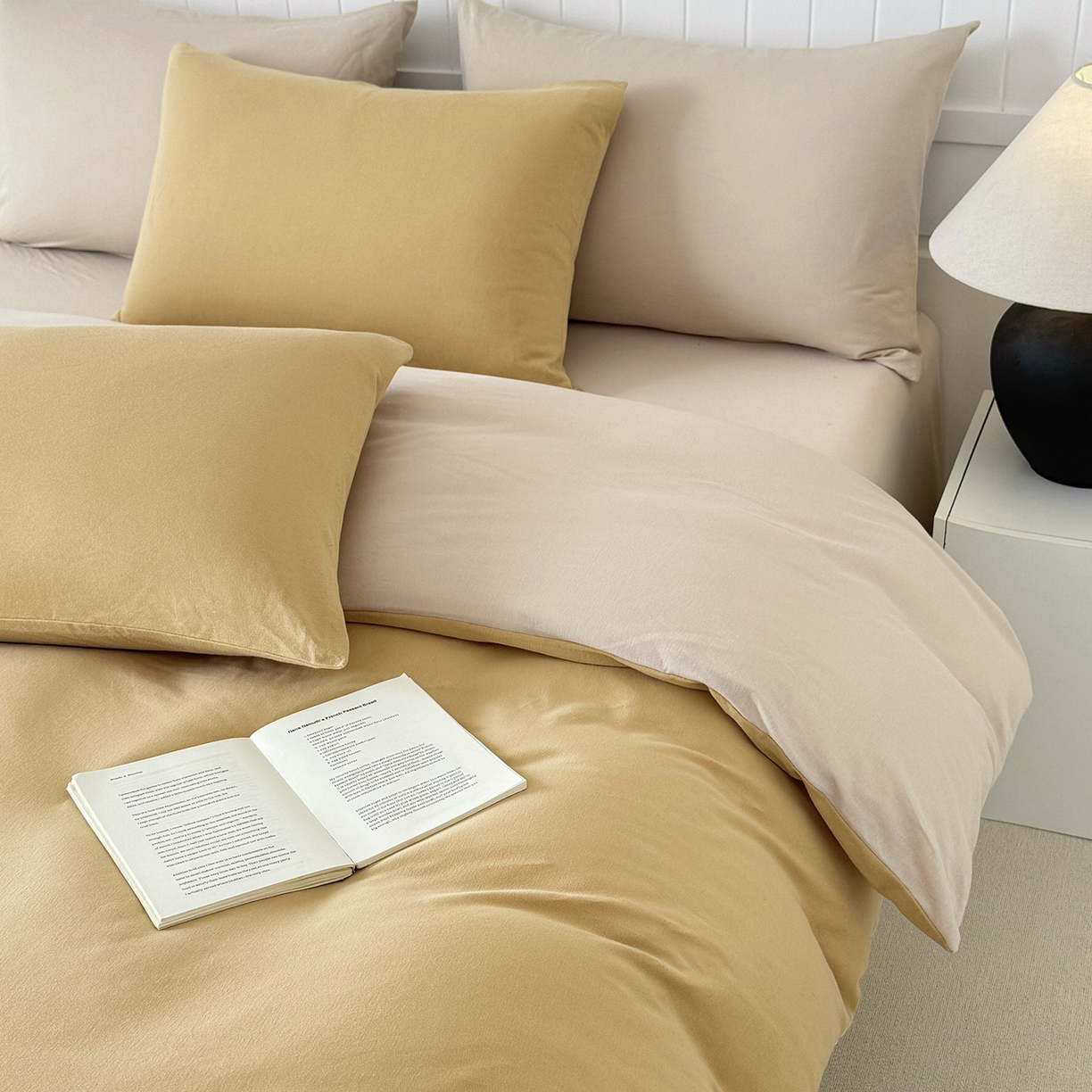 91家纺网 家纺一手货源 找家纺 锦罗绣 2026年全棉纯棉针织棉螺旋纱单被套定制任意尺寸 针织棉-暖黄白