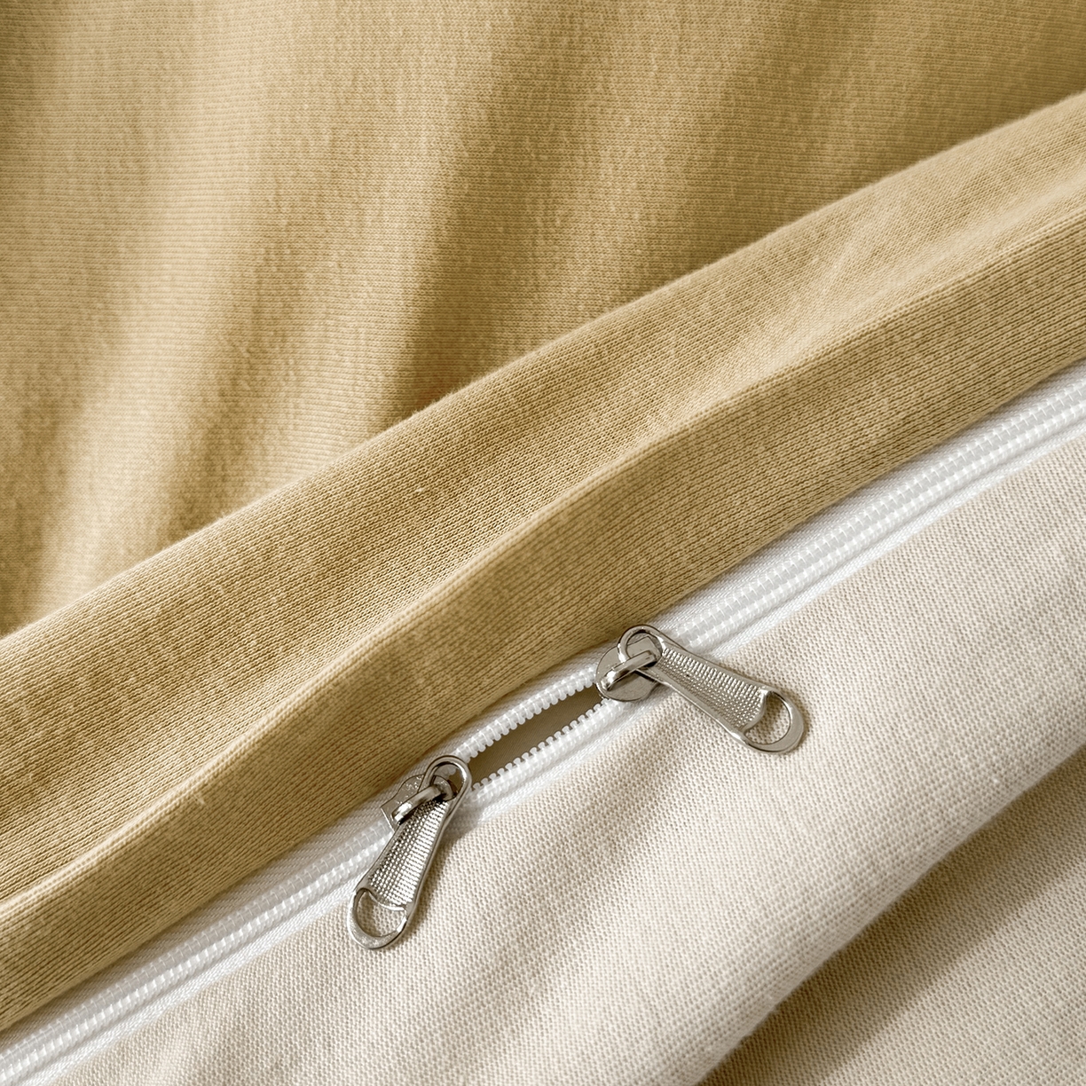 91家纺网 家纺一手货源 找家纺 锦罗绣 2026年全棉纯棉针织棉螺旋纱单被套定制任意尺寸 针织棉-暖黄白