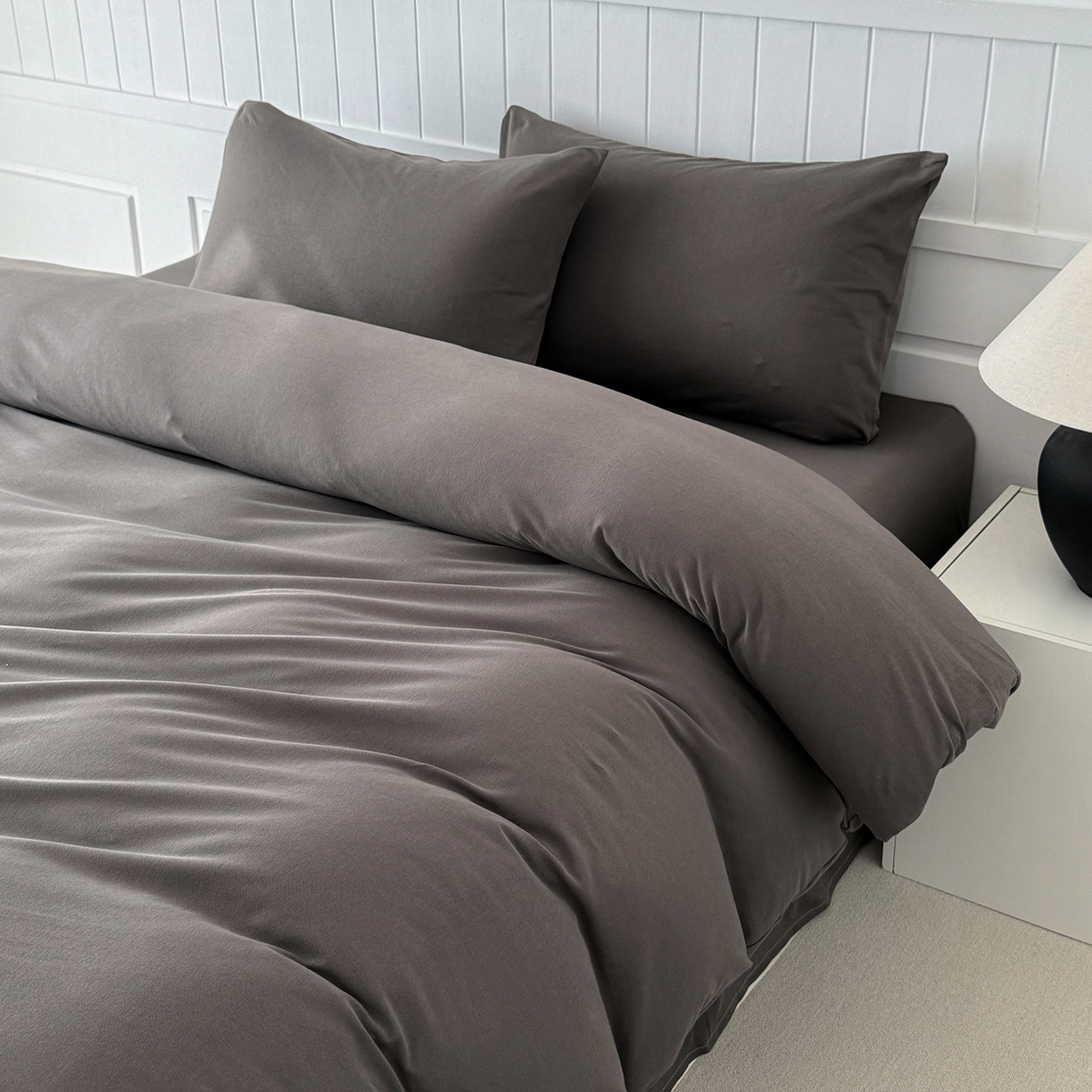 91家纺网 家纺一手货源 找家纺 锦罗绣 2026年全棉纯棉针织棉螺旋纱单被套定制任意尺寸 针织棉-绅士灰