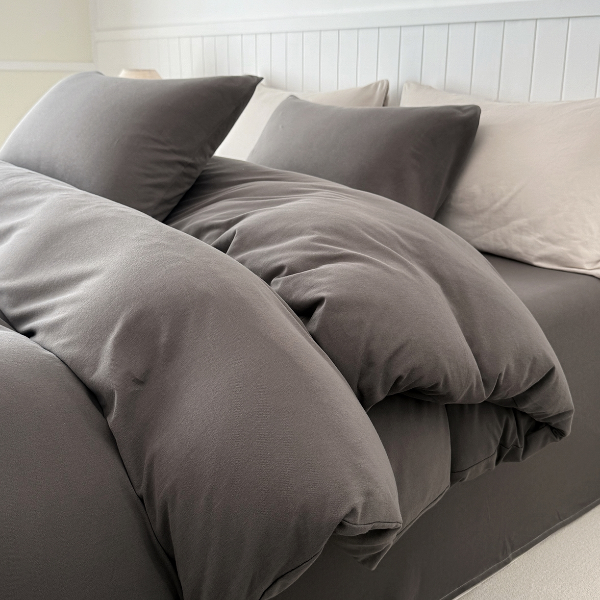 91家纺网 家纺一手货源 找家纺 锦罗绣 2026年全棉纯棉针织棉螺旋纱单被套定制任意尺寸 针织棉-绅士灰