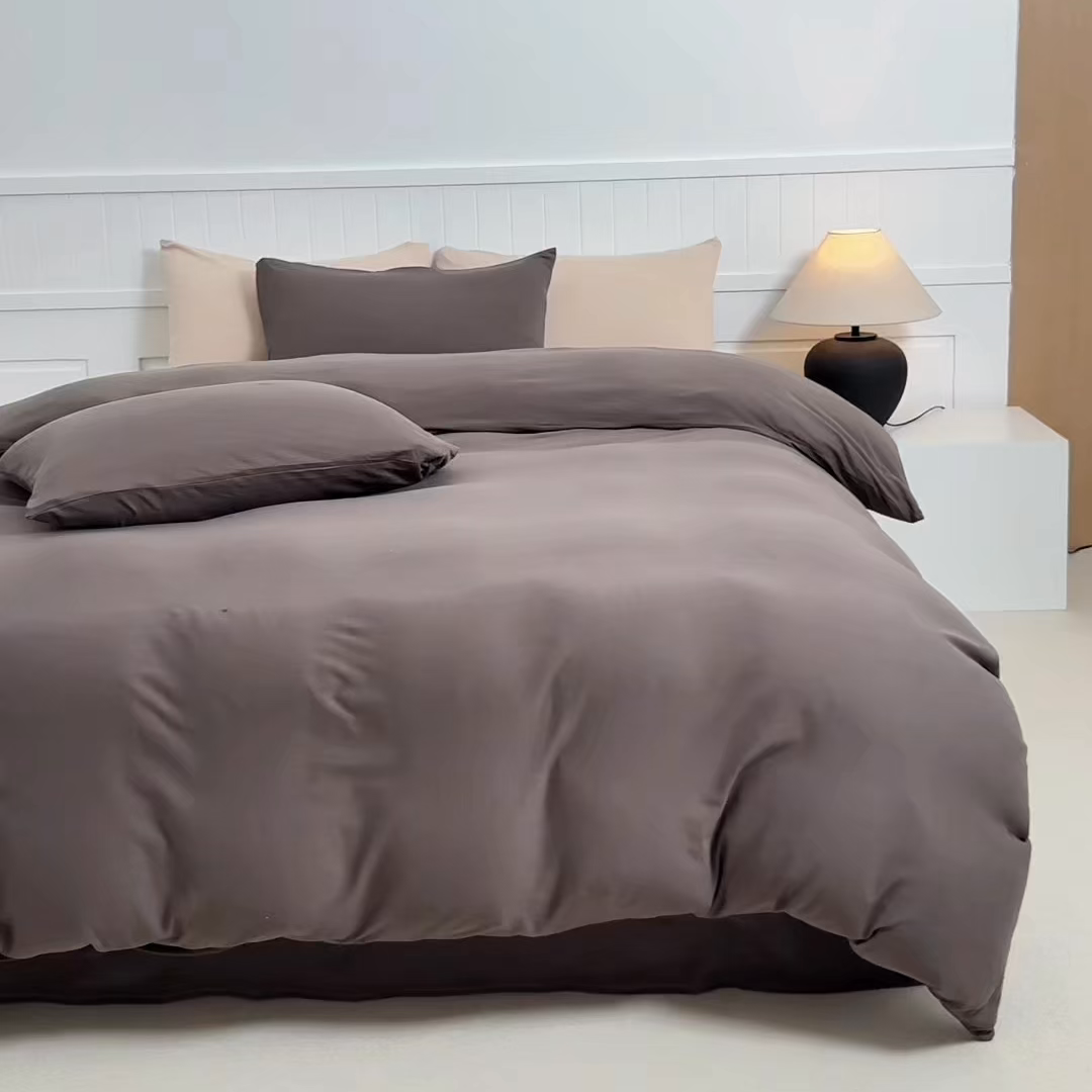 91家纺网 家纺一手货源 找家纺 锦罗绣 2026年全棉纯棉针织棉螺旋纱单被套定制任意尺寸 针织棉-绅士灰