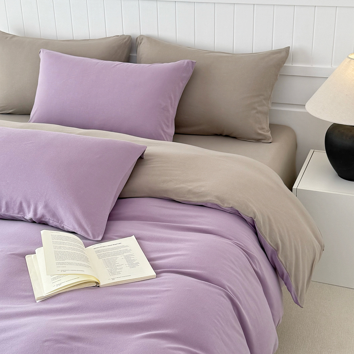 91家纺网 家纺一手货源 找家纺 锦罗绣 2026年全棉纯棉针织棉螺旋纱单被套定制任意尺寸 针织棉-紫灰色