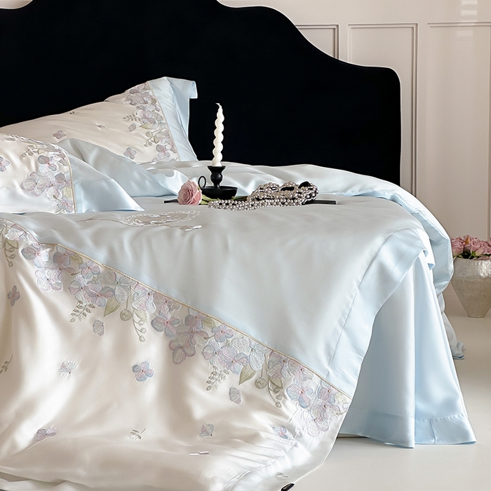 91家纺网 家纺一手货源 找家纺 （总）佳汐蓝家纺 2024新款全棉100支刺绣四件套-香馥丽