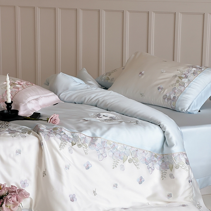 91家纺网 家纺一手货源 找家纺 （总）佳汐蓝家纺 2024新款全棉100支刺绣四件套-香馥丽