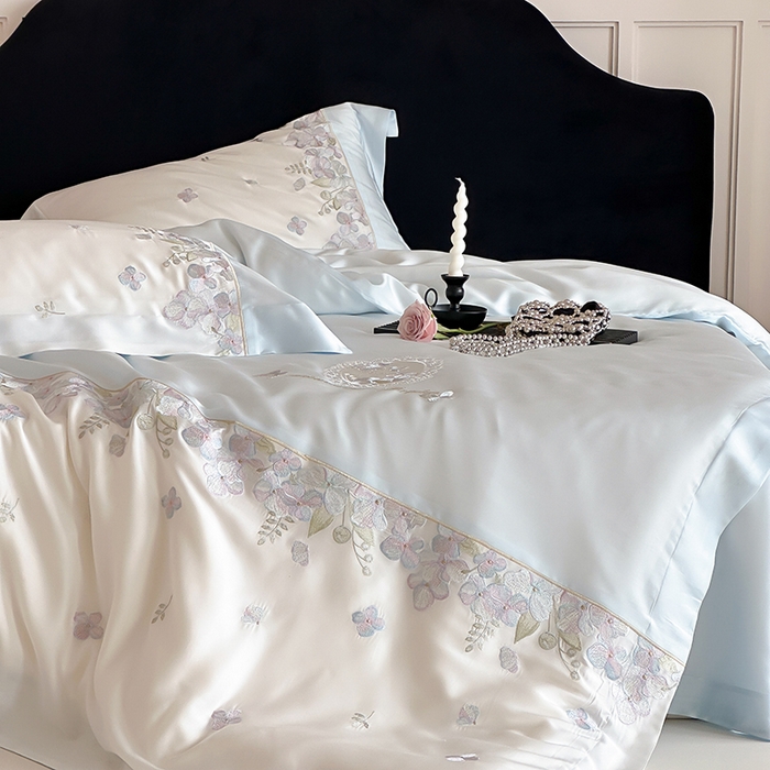 91家纺网 家纺一手货源 找家纺 （总）佳汐蓝家纺 2024新款全棉100支刺绣四件套-香馥丽