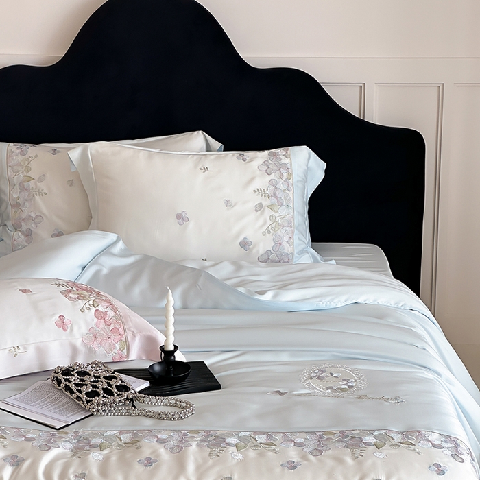 91家纺网 家纺一手货源 找家纺 （总）佳汐蓝家纺 2024新款全棉100支刺绣四件套-香馥丽