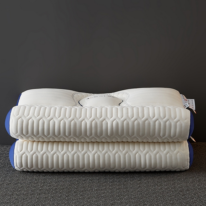 91家纺网 家纺一手货源 找家纺 乐可 2026新款乳胶日系牵引枕反牵引枕头枕芯 日系牵引枕-蓝