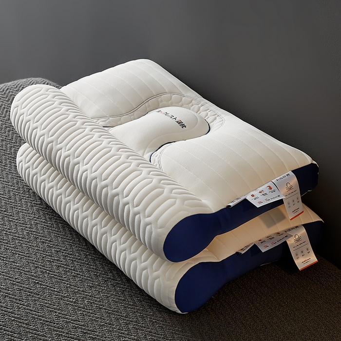 91家纺网 家纺一手货源 找家纺 乐可 2026新款乳胶日系牵引枕反牵引枕头枕芯 日系牵引枕-蓝