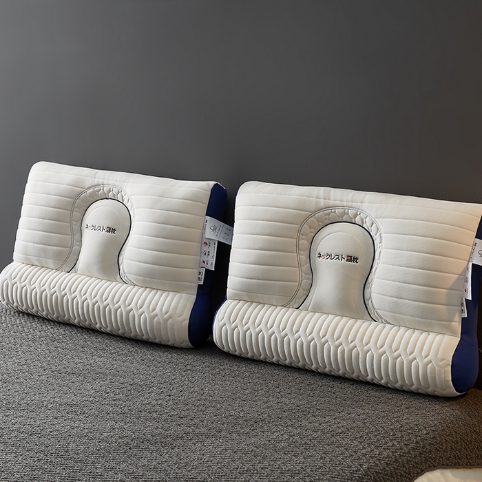 91家纺网 家纺一手货源 找家纺 乐可 2026新款乳胶日系牵引枕反牵引枕头枕芯 日系牵引枕-蓝