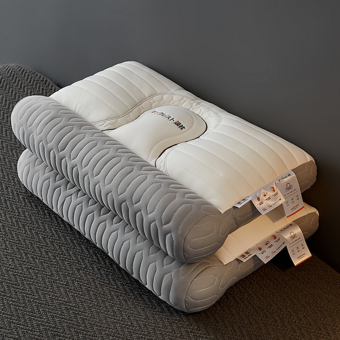 91家纺网 家纺一手货源 找家纺 乐可 2026新款乳胶日系牵引枕反牵引枕头枕芯 日系牵引枕-灰