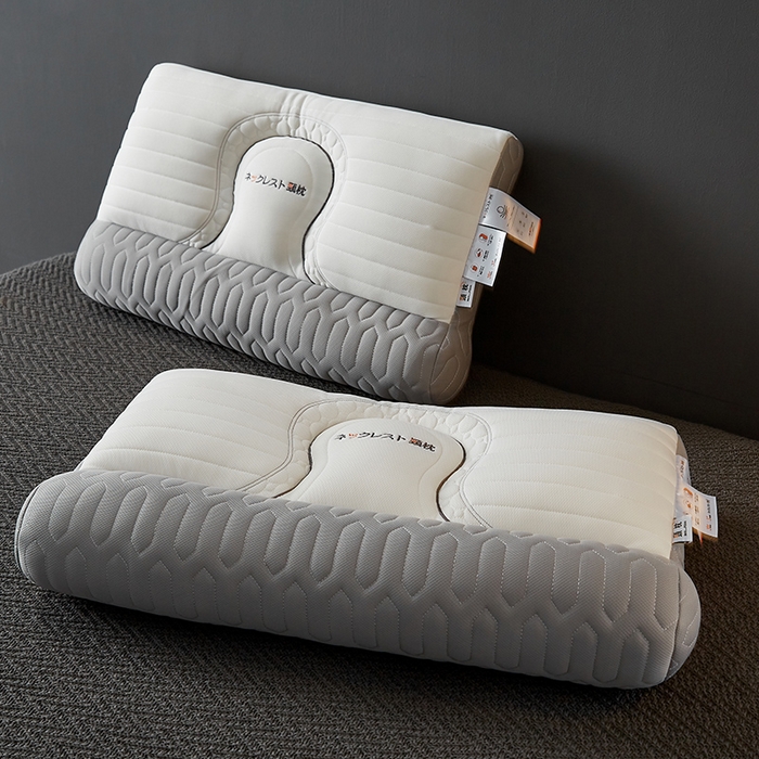 91家纺网 家纺一手货源 找家纺 乐可 2026新款乳胶日系牵引枕反牵引枕头枕芯 日系牵引枕-灰