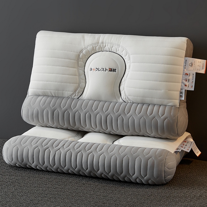 乐可 2026新款乳胶日系牵引枕反牵引枕头枕芯 日系牵引枕-灰