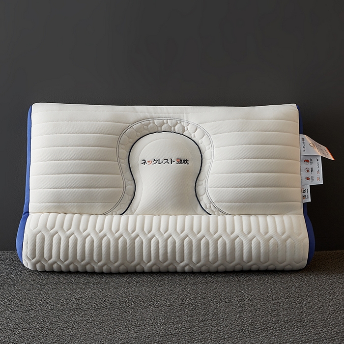 91家纺网 家纺一手货源 找家纺 乐可 2026新款乳胶日系牵引枕反牵引枕头枕芯 日系牵引枕-蓝