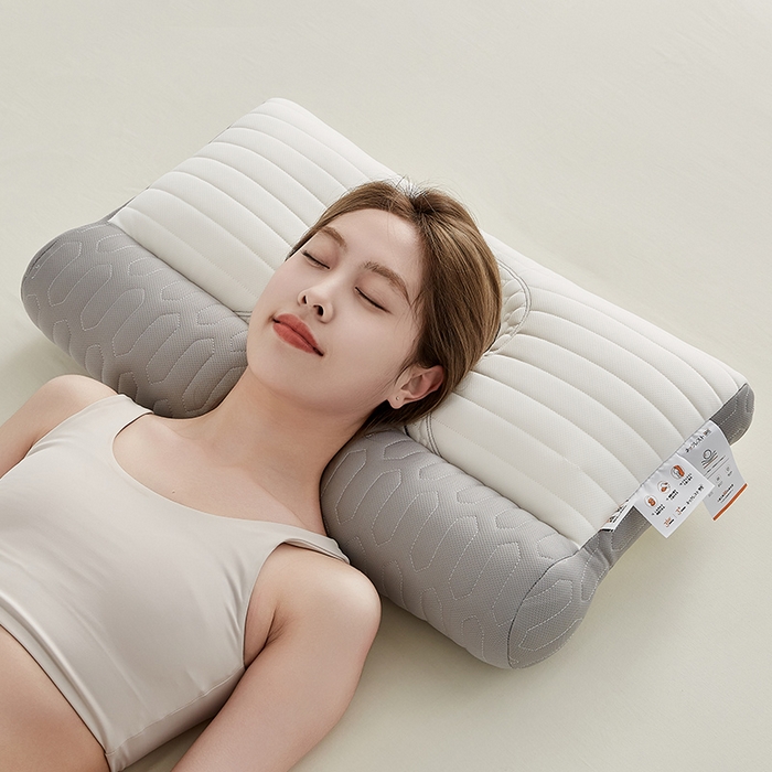 91家纺网 家纺一手货源 找家纺 乐可 2026新款乳胶日系牵引枕反牵引枕头枕芯 日系牵引枕-灰